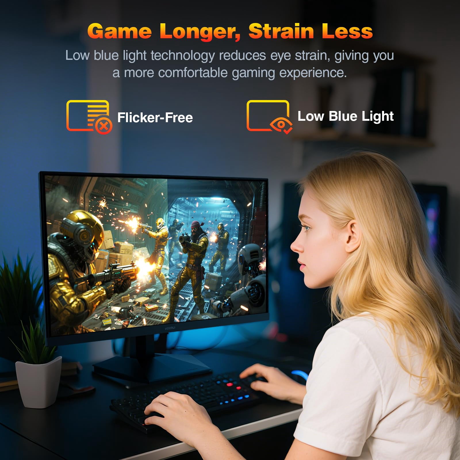 24" Gaming Monitor, 200Hz 1ms Fast IPS, FHD HDR400 Display, 90% DCI-P3 Color Gamut, Adaptive Sync, Ultra Slim Frame, VESA Mountable, HDMI 2.0, DP 1.4