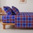 thumbnail image 2 of Jessy Home King 4-Piece Plaid Bed Sheet Set, Soft Microfiber, 14-Inch Deep Pocket, Flat & Fitted Sheet with 2 Pillowcases, Blue Red, 2 of 10