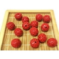 thumbnail image 2 of U8MO 14mm Red cinnabar carved pattern Round beads 12pcs, 2 of 3