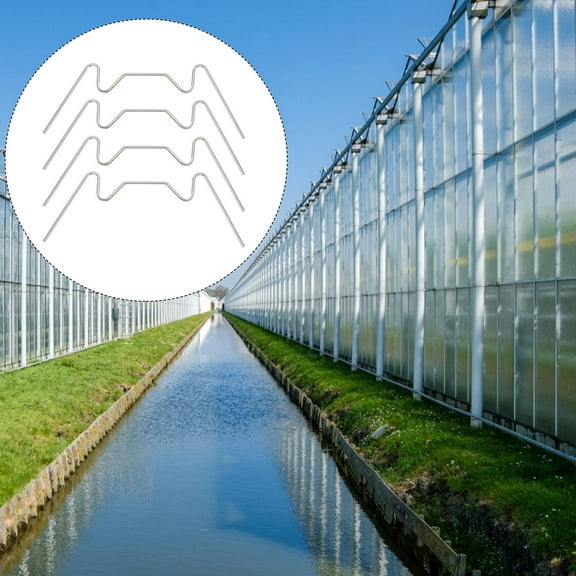 WASHWEPE 25Pcs Silver W Shape Metal Clips for Greenhouse Accessories Reinforce Glass