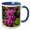 Blue/White, variant on 3drose, Cattleya Orchid, 11oz Two-tone Green Mug