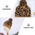 thumbnail image 2 of Gymnture 1PC Leopard Printed Knitted Hat Winter Warm Knitted Thickened Hat (Brown), 2 of 10