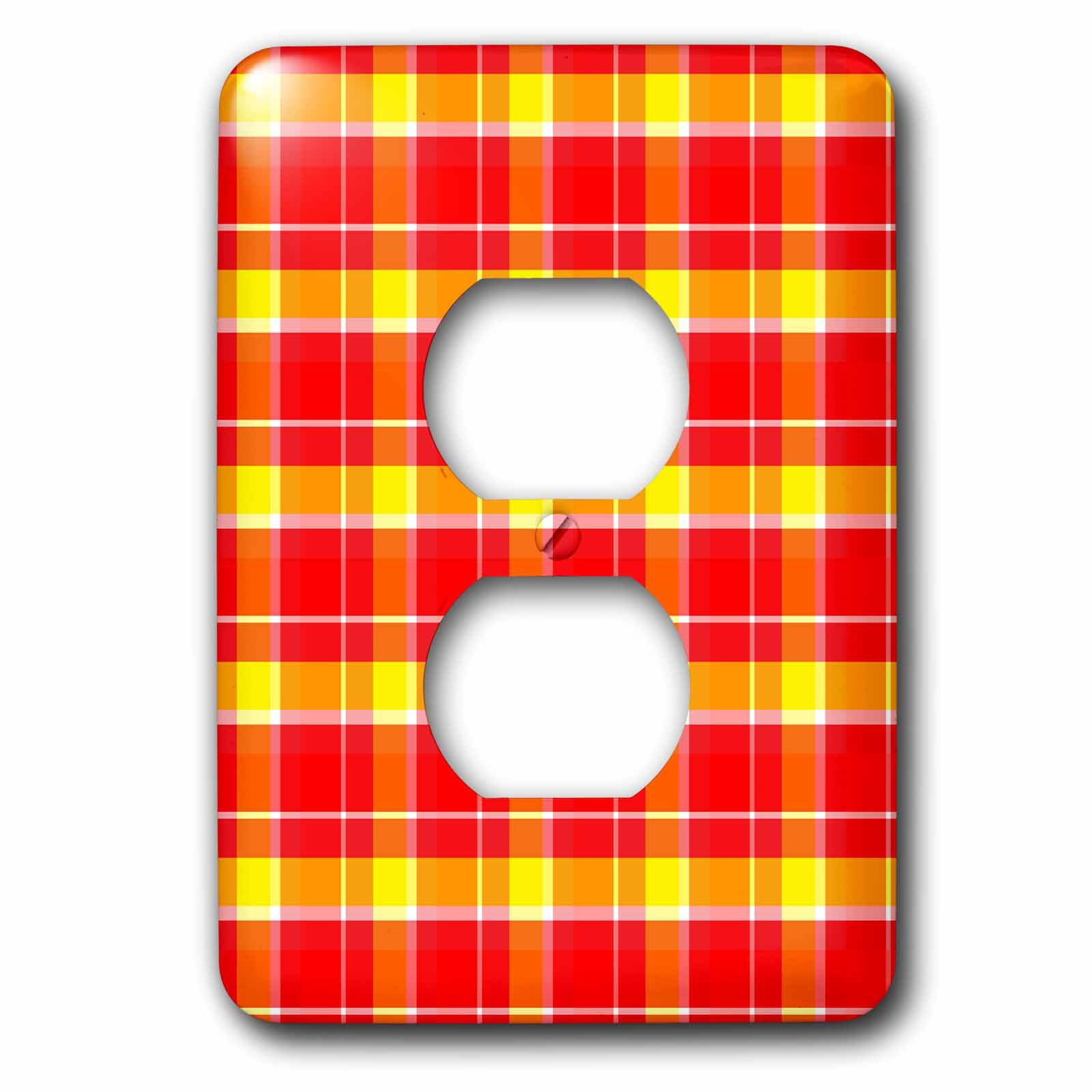 Multi-Color 3dRose lsp_27404_6 Large red and yellow country plaid Outlet Cover 