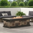 thumbnail image 2 of GDF Studio Troy Outdoor 50,000 BTU Lightweight Concrete Rectangular Fire Pit (No Tank Holder), Stone Finish, 2 of 11