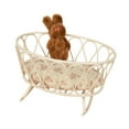 thumbnail image 2 of Cama para muñecas de casa de muñecas, cama de cuna para casa de muñecas, artesanía de escena DIY, accesorios de juguete para juego de imitación, 1/12 Marrón, 2 of 8