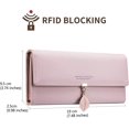 thumbnail image 2 of Sac Outils 0lightpurple Cartera para mujer Pu Cuero Hoja Colgante Señoras Chica Linda Cartera Larga, 2 of 5