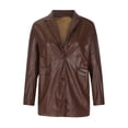 thumbnail image 4 of Puntoco Moda Mujer Trajes Manga larga Sólido Faux Leather Outwear Chaquetas Tops Abrigos Liquidación Puntoco Puntoco-5160, 4 of 9