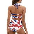 thumbnail image 4 of Suhoaziia Bikini Sets for Women Push Up British Flag Mesh Lining Quick Dry Swimsuits Tankini for Women with Bottom,V-Neck Halter Tie Back Bikini Underwear Size M, 4 of 6