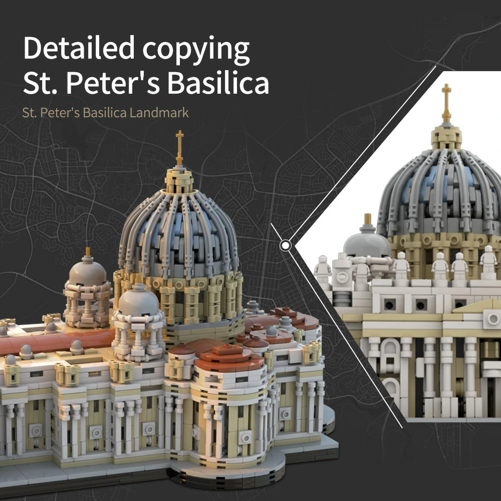 MOC-205664 St. Peter's Basilica 1:800 Building Blocks Bricks Toy Model Gift Kit 3019PCS