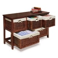 thumbnail image 3 of Badger Basket Five Basket Storage Unit with Baskets - Wicker Baskets/Cherry, 3 of 5