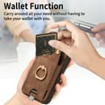 thumbnail image 5 of Allytechgroup Wallet Case for iPhone 16e, Support Car Mount, Luxury PU Leather Shockproof Anti-Fall 360° Finger Ring Stand Rotatable Kickstand Case with Magnetic Snap & Card Slots, Brown, 5 of 8