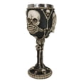 thumbnail image 4 of Wise Vintage See Hear Speak No Evil Skeleton Bone Skulls Wine Goblet Chalice, 4 of 9