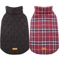 thumbnail image 1 of Abrigo Kuoser para perro, cálido, reversible, impermeable, color rojo, talla S, 1 of 6