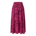 thumbnail image 4 of Aayomet Pleated Skirts For Women Women's Summer Elastic High Waist Boho Maxi Skirt Casual Drawstring A Line Long Skirt,Hot Pink Medium, 4 of 5