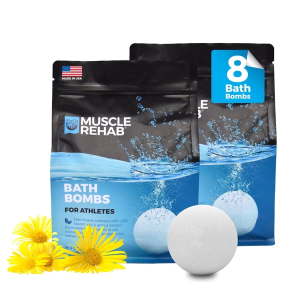 Bombas de baño de sal de Epsom de magnesio para rehabilitación muscular, remojo muscular de rápida absorción para recuperación post-entrenamiento, bombas de baño para dolores musculares y dolor, bomba