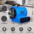 thumbnail image 2 of Ventilador Air Mover BSMTEK, cable de 1/3 HP, 1200 CFM, 3 velocidades, 10 m, 2 of 8