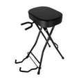 thumbnail image 2 of Taburete ergonómico plegable de cuero sintético con soporte para guitarra eléctrica y acústica., 2 of 9