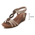 thumbnail image 2 of Sandalias de mujer, sandalias de cuña, sandalias de verano con punta abierta, informales, con tacón, sandalias de playa, zapatos de plataforma de verano, 2 of 6
