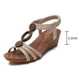 thumbnail image 2 of Sandalias de mujer, sandalias de cuña, sandalias de verano con punta abierta, informales, con tacón, sandalias de playa, zapatos de plataforma de verano, 2 of 6