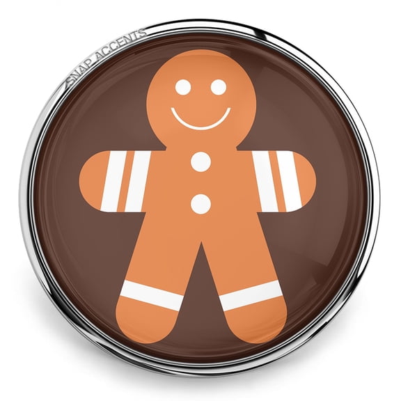 Gingerbread Christmas Snap Jewelry Ginger Charm Button, For Interchangeable DIY Customizable Accessories