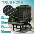 thumbnail image 4 of FODINGHILL Folding Adirondack Chair Set of 2 with Ottoman, Adjustable Backrest HDPE All-Weather Firepit Chair with Cup Holder, Black, 4 of 8