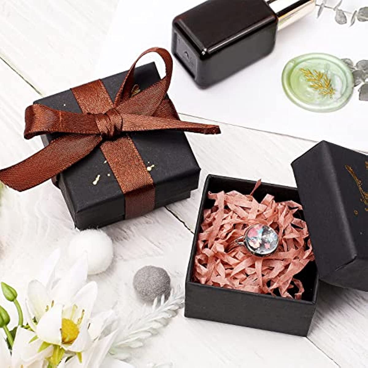 Burlap Bracelet Gift Box | Wooden Box - Black Brook Shop