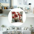 thumbnail image 5 of nygtbtfer Flower Throw Pillow Cushion Cover, Red Poppy Flower Grungy Paint Brush Effect Beige Digital Art Print, Decorative Square Accent Pillow Case, Red Ivory White, 5 of 7