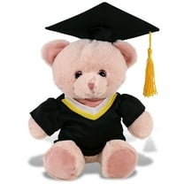 DolliBu Baby Pink Bear Graduation Plush Toy - Soft Huggable Graduation Stuffed Animal Dress Up Gown and Cap with Tassel Outfit - Cute Congratulatory Graduation Gift - 8 Inches
