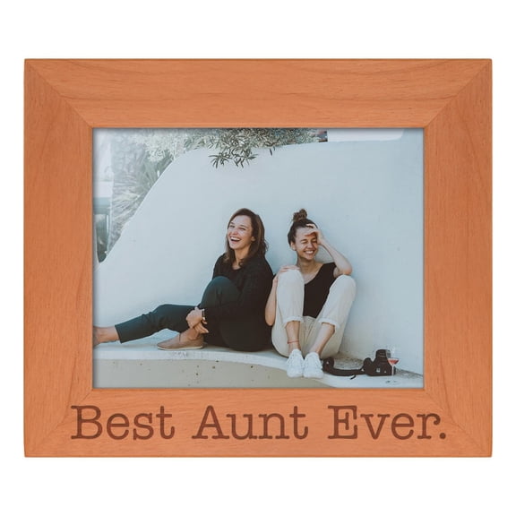 ThisWear Sentimental Frame Best Aunt Ever Wood Engraved 8x10 Landscape Picture Frame