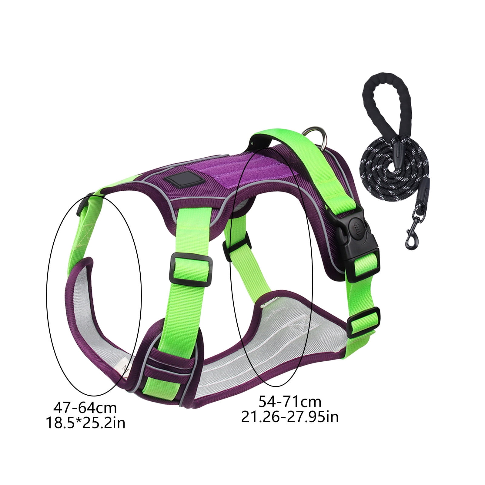 Reflective Dog Harness Leash Set Breathable Mesh Adjustable Pet Vest Chest Strap Anti Pull Safety Walking Harness for Small Medium Dogs Cats Outdoor Training Walking Control Lead Set