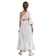 thumbnail image 2 of Aislor Robe de Danse Ballet Liturgique pour Filles Enfants Robe de Danse Lyrique à Blocs de Couleur Ourlet Haut-Bas Blanc 16, 2 of 7