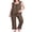 02-FP-LD Khaki, variant on Womens Two Piece Pajama Set Soft Sleeveless Ruffle Strap Cami Top and Long Pants Lightweight Lounge Sleepwear Black M