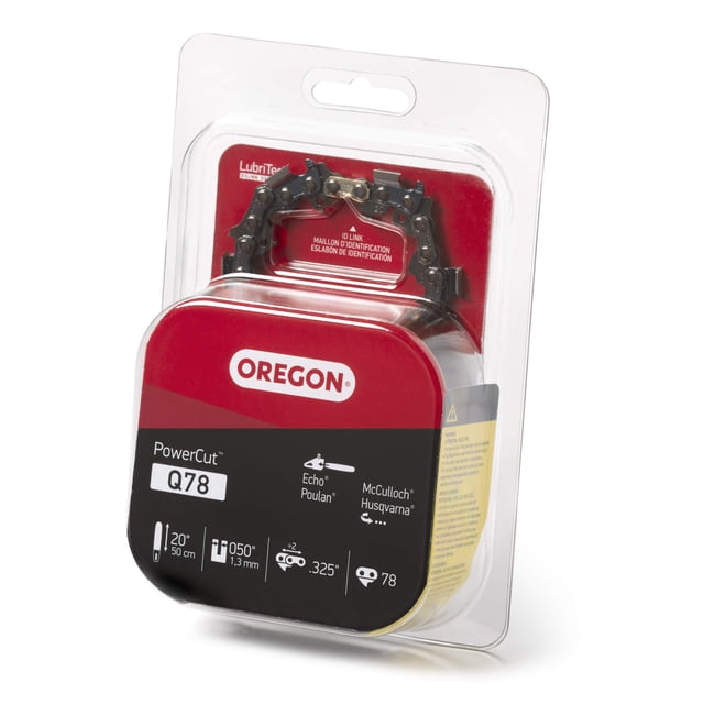 Cadena de motosierra Oregon Q78 X-Grind, barra de 20 pulgadas, paso de 0,325 pulgadas
