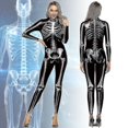 thumbnail image 1 of Navidad mujer 3d esqueleto disfraces de Halloween Cosplay mono mono, 1 of 5