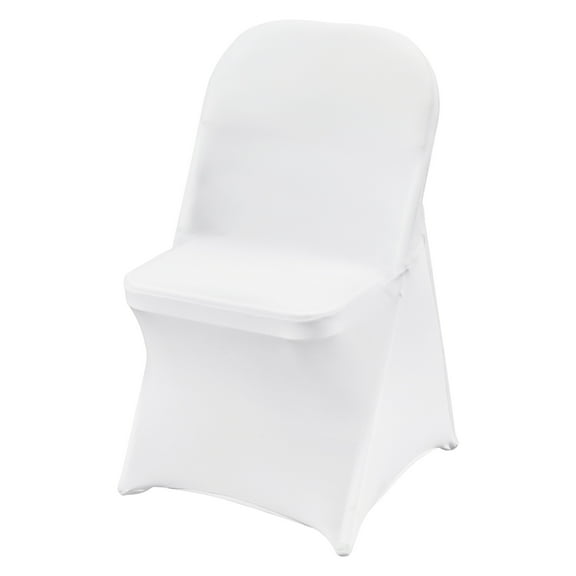 KFFKFF 100pcs Folding Stretch Spandex Chair Covers White for Wedding Party Restaurant