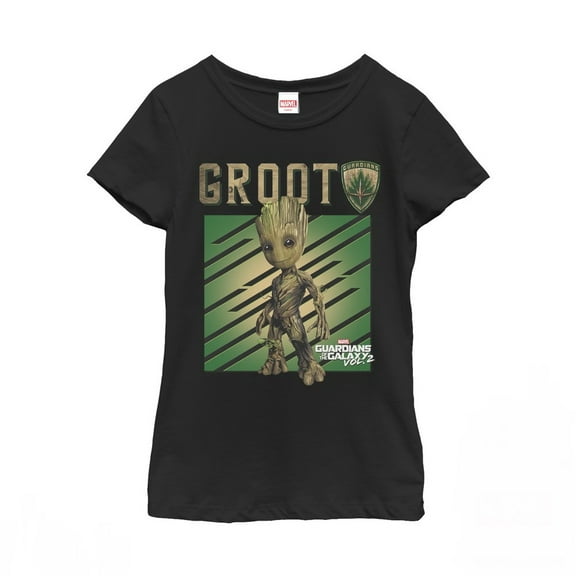 Girl's Marvel Guardians of the Galaxy Vol. 2 Groot Growth Graphic Tee Black X Small