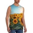 thumbnail image 2 of Balery Sunlit Sunflower Field Camisetas sin mangas para hombre, absorbe la humedad y protege contra el mal olor.-Medium, 2 of 7