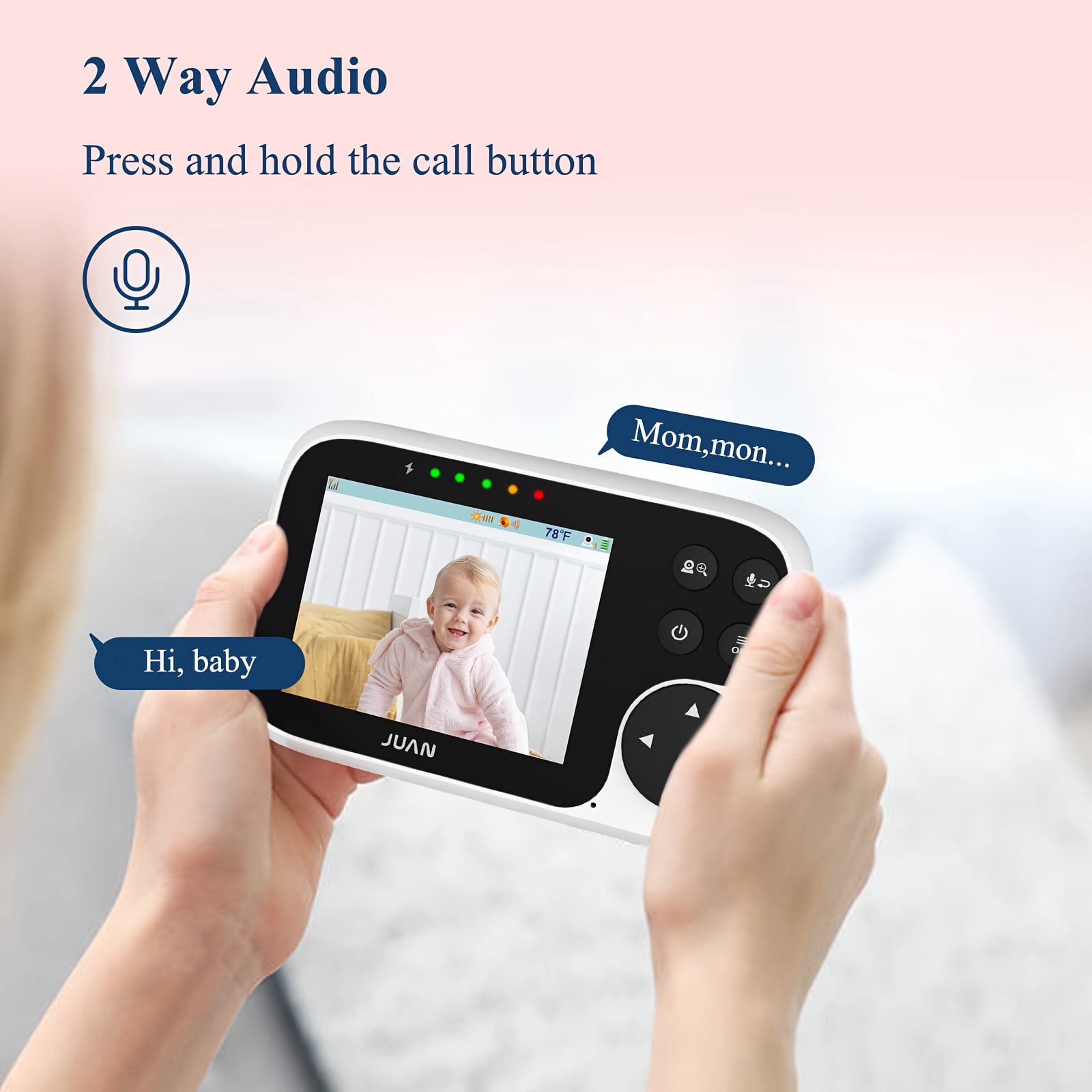1pc/2pcs 320° Camera Monitor Security with Camera Night Vision, No Wifi, 3.2" IPS LCD Screen, 2-Way Talk, VOX Mode, Feeding Reminder Temperature Sensor And 8 Lullabies As Christmas New Year Gift