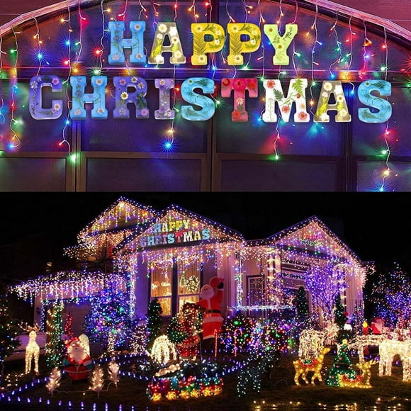 Avtoify Christmas Tree Decorations, Stunning LED Icicle Lights Curtain For Christmas Holiday Decorations String Lights For A Magical Ambiance