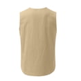 thumbnail image 4 of Camisetas de Verano para Hombre, Corbata Casual de Color Sólido sin Mangas Cuello Redondo Camiseta de Camiseta Hecha de 60% Algodón 40% Lino, Bajo Camisetas para Hombres, 4 of 4