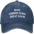 thumbnail image 1 of Make Common Sense Great Again Trucker Hat Washed Adjustable Dad Baseball Cap, 1 of 8