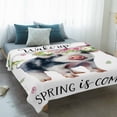 thumbnail image 4 of Spring Pig Blanket Soft Cozy Warm Throw Blanket for Couch, Plush Fuzzy Flannel Fleece Blankets for Sofa, Butterfly Botanical Floral Summer Bed Blankets Lightweight Gifts for Women, 40"x60", 4 of 9