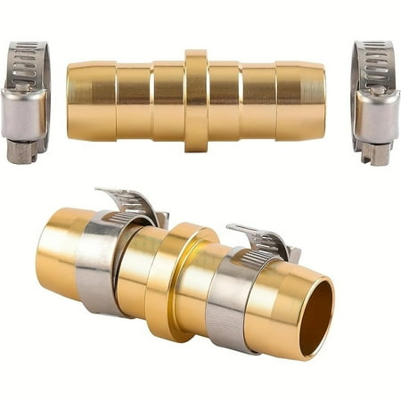 DEXIMRO 2 Pack Garden Hose Connector Repair Mender Kit with Stainless Clamp,Fits 3/4"-5/8" Water Hose Repair Fitting