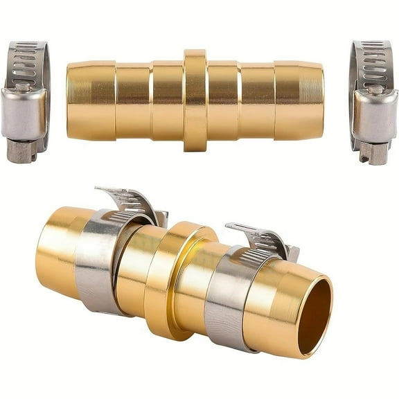 DEXIMRO 2 Pack Garden Hose Connector Repair Mender Kit with Stainless Clamp,Fits 3/4"-5/8" Water Hose Repair Fitting