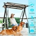 thumbnail image 2 of Outdoor Swing Cushions, Waterproof 2-3 Seater Bench Cushions for Outdoor Furnitur with Backrest, Thicken Washable Cushion for Swing Patio Porch Lawn Garden, Green, 40x40x4 inch, 2 of 7