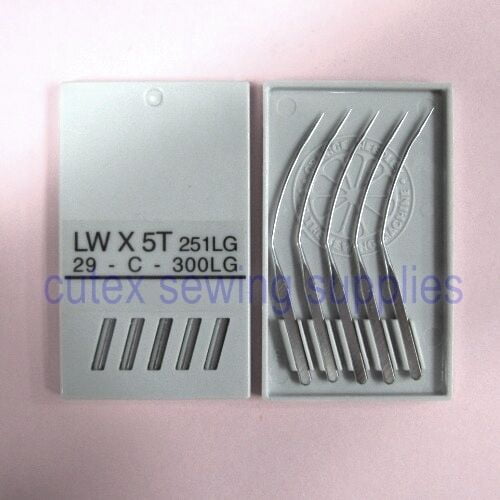 10 Orange 251LG, LWX5T Curved Blind Stitch Sewing Machine NeedlesSize