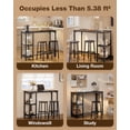 thumbnail image 4 of Noelse 3 Piece Bar Table Set for 2, Bar Table with Stools and 2 Storage Shelves, with Glass Rack, Small Kitchen Table for Dining Room, Living Room,Black, 4 of 17