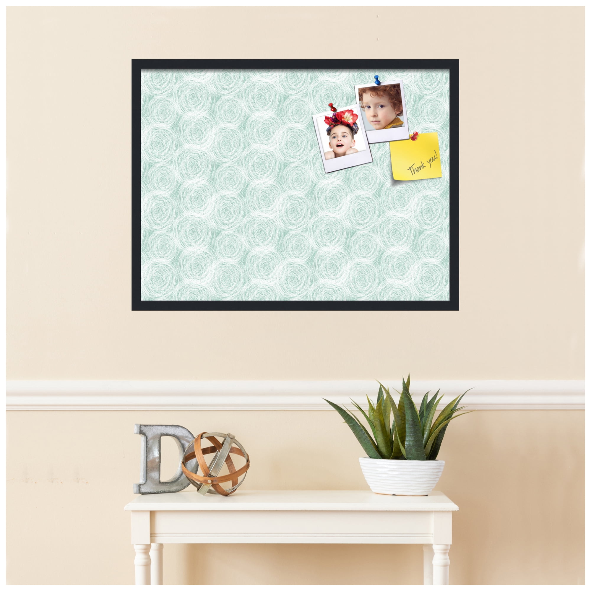 PinPix ArtToFrames 30x22 Custom Cork Bulletin Board    Poster Board Has a Fabric Style Canvas Finish, Framed in Satin Black (PinPix-1926)