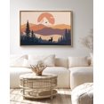 thumbnail image 2 of PixonSign Framed Canvas Print Wall Art Elk Over Orange Forest Landscape Nature Wildlife Illustrations Modern Art Contemporary Colorful Multicolor for Living Room, Bedroom, Office - 16"x24" Natural, 2 of 5