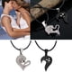 thumbnail image 2 of Corazón de acero, collares de moda, cadena para parejas, acero inoxidable, pares para collares, colgantes, 2 of 7